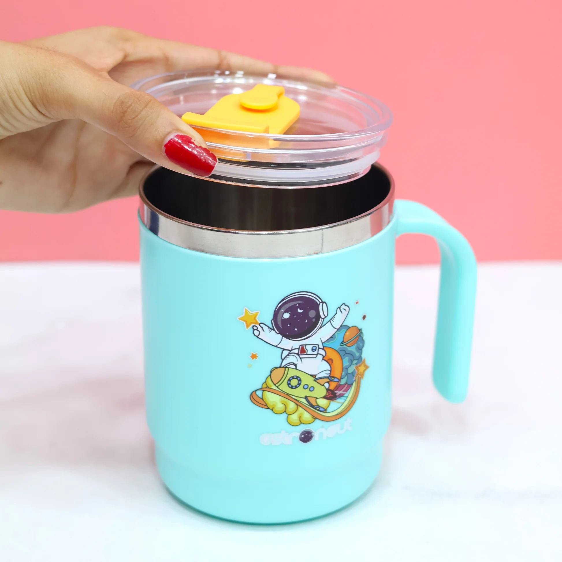 Unicorn Stainless Steel Kids Mug with Lid and Straw - Image 14