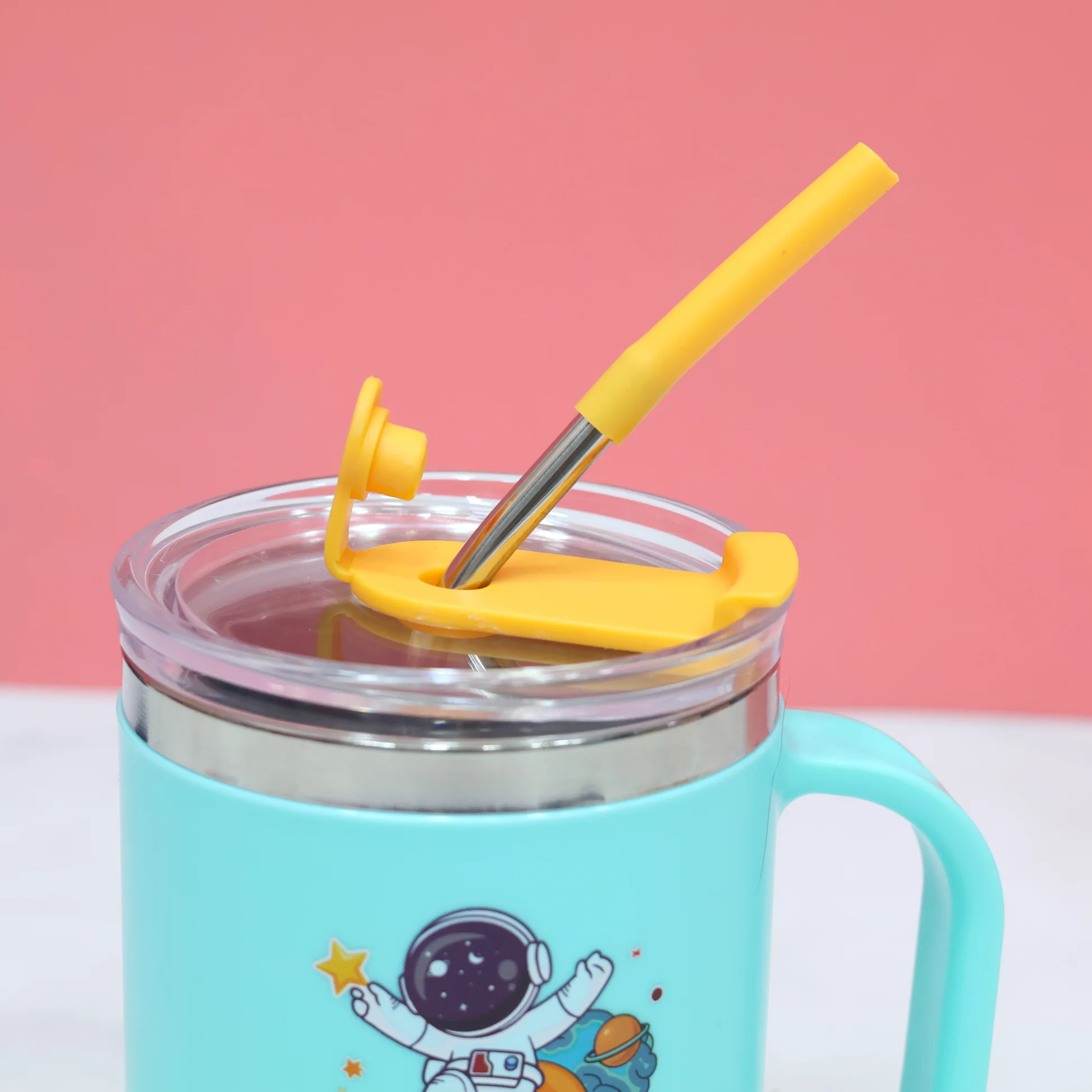 Unicorn Stainless Steel Kids Mug with Lid and Straw - Image 10