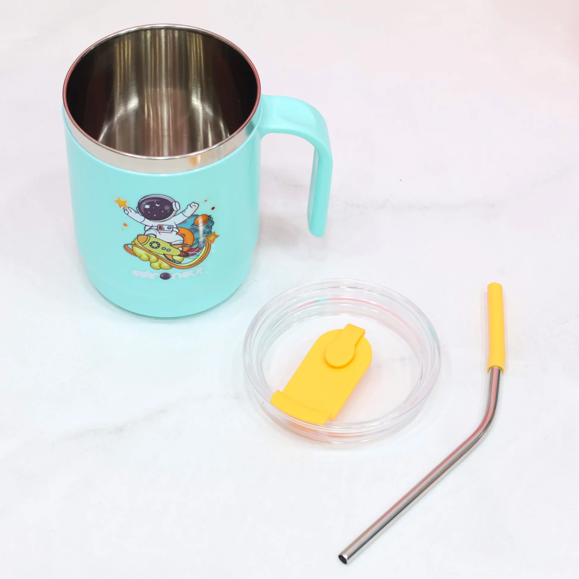 Unicorn Stainless Steel Kids Mug with Lid and Straw - Image 6